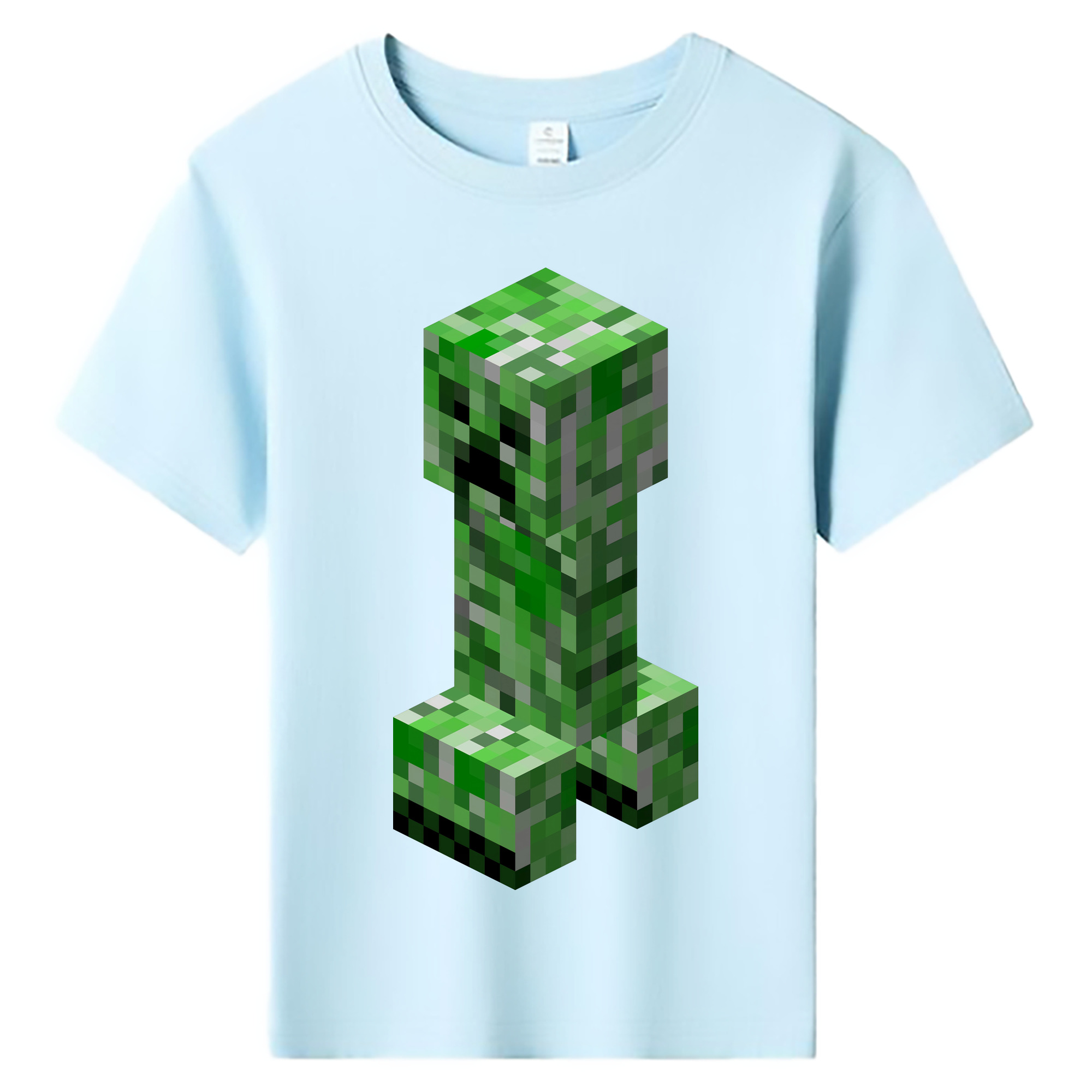 （画像用） マインクラフト ブロックの世界 Minecraft MC Block world 綿100％キッズTシャツ（フロントプリント）